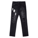 Calça Amiri Distressed Varsity Logo Jeans