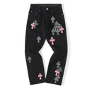Calça Chrome Hearts Jeans Cross Patch Fleurknee