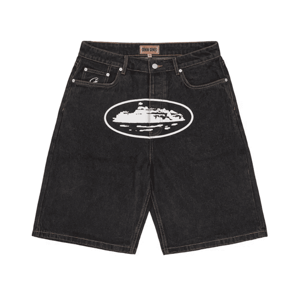 Shorts Corteiz Alcatraz Denim Washed Black