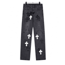 Calça Chrome Hearts Jeans Cross Patches Black