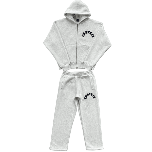 Conjunto Moletom Corteiz Arch Cinza