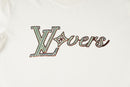 Camiseta Louis Vuitton White Embroidered Lovers