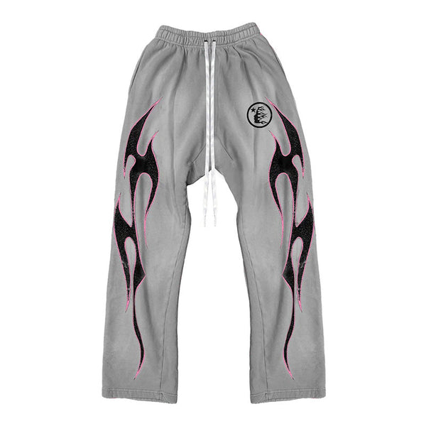 Calça Hellstar Grey Future Flame Sweatpants