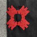 Calça Amiri Jeans Logo Preta/Vermelha