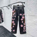 Calça Purple Pink Flowers Jeans