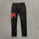 Calça Amiri Jeans Staggered Logo Preta