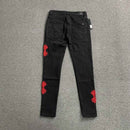 Calça Amiri Jeans Logo Preta/Vermelha