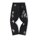 Calça Chrome Hearts Jeans Cross Patch Fleurknee