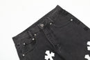 Calça Chrome Hearts Jeans Cross Patches Black White
