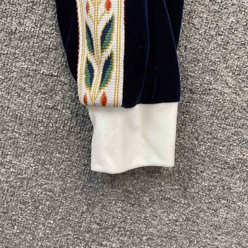 Conjunto Casablanca Veludo Logo Azul