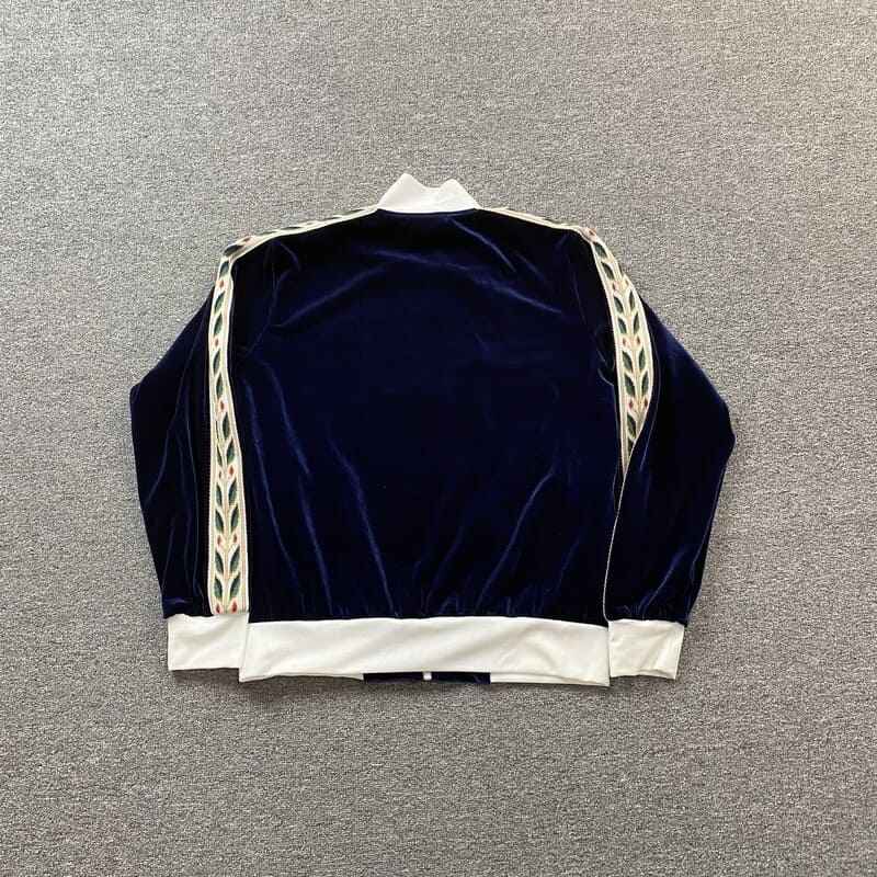 Conjunto Casablanca Veludo Logo Azul