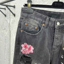 Calça Purple Pink Flowers Jeans