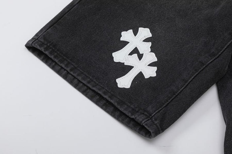 Bermuda Chrome Hearts Cross White Jeans