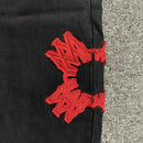 Calça Amiri Jeans Logo Preta/Vermelha