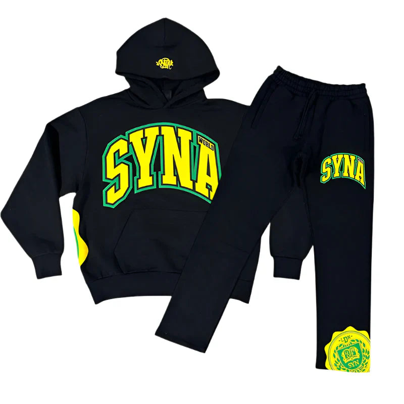 Conjunto Syna World College Logo Preto/Amarelo