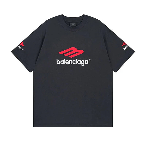 Camiseta Balenciaga Logo Embroidered Preta